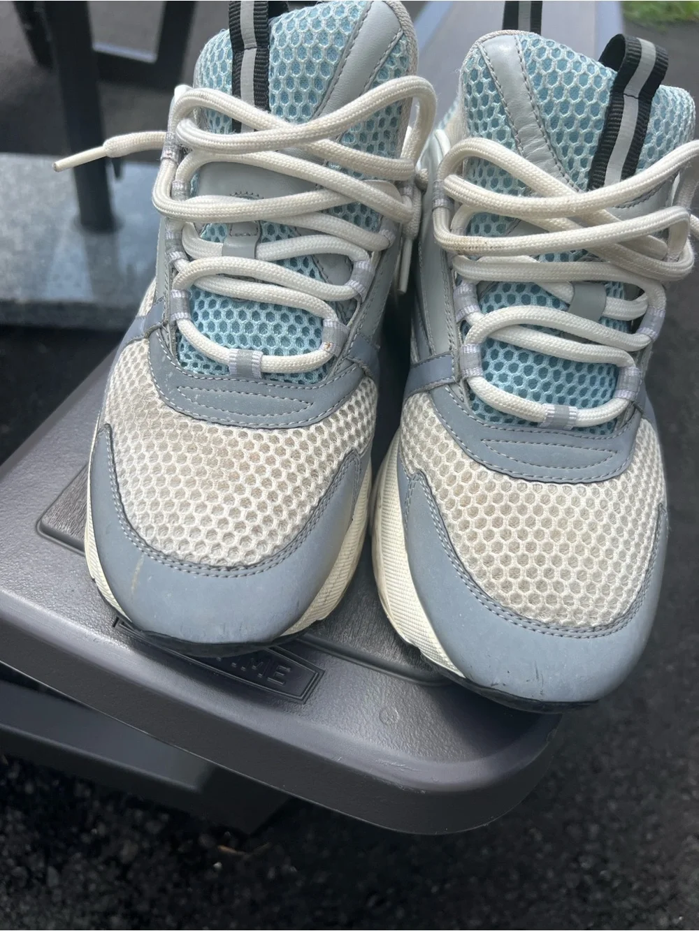 Men's Christian Dior B22 Sneakers Lace Up Shoes Color White /Blue/Gray Size 41
